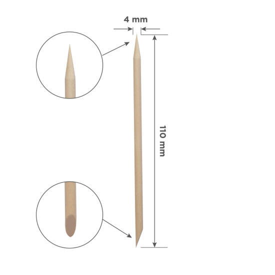 Orange Wood Sticks 110mm 100pcs/bag