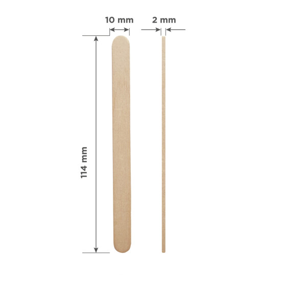 Gelaatsspatels voor ontharing 114x10mm 100st/zak