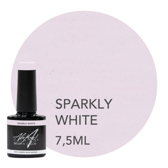 Rubber Base & Build - BIAB BASE COAT - SPARKLY WHITE 7.5ml (Sparkly) 