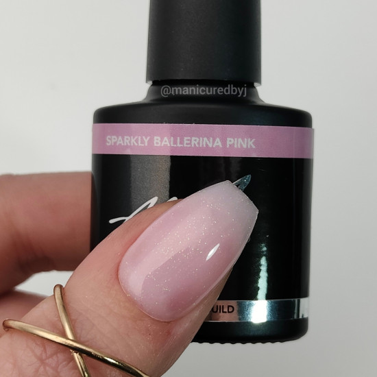 Rubber Base & Build - BIAB BASE COAT - SPARKLY BALLERINA PINK 7.5ml (Sparkly)