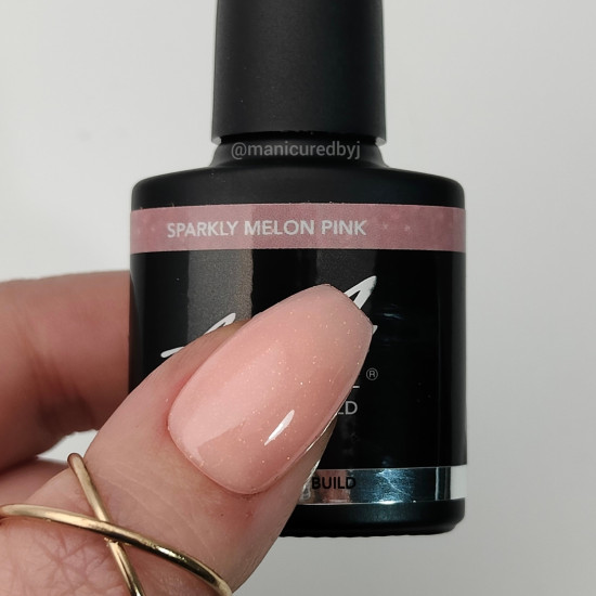 Rubber Base & Build - BIAB BASE COAT - SPARKLY MELON PINK 7.5ml (Sparkly)