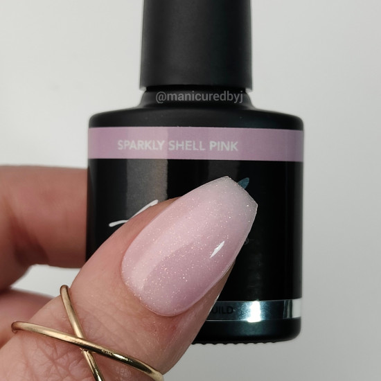 Rubber Base & Build - BIAB BASE COAT - SPARKLY SHELL PINK 7.5ml (Sparkly)