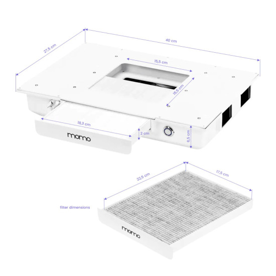 Built-in Cassette Dust Absorber  – White