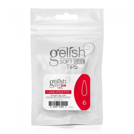 Soft Gel Tips Long Stiletto #6 (50pc)