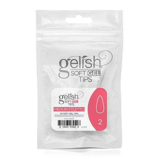 Soft Gel Tips Medium Stiletto #2 (50pc)