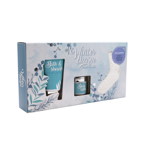 Winter Charm Bath Gift Set With A Pair Of Warm & Cozy Socks