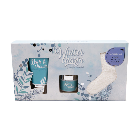 Winter Charm Badcadeauset Met Een Paar Warme & Gezellige Sokken