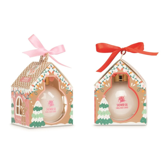 Holly Jolly Shower Gel 100ml in a Ginger Bread House