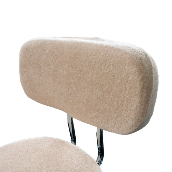 Sadle Seat With Backrest Terry Cloth Cover Taupe