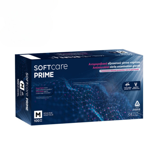 Antimicrobial Nitrile Gloves Soft Care Prime S - Violet Blue (100pcs)