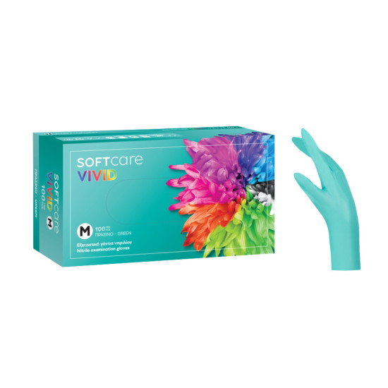 Soft Care Vivid Nitrile Gloves XS - Green (100pcs)