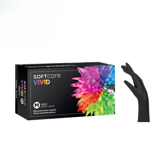 Soft Care Vivid Nitril Gloves XL - Black (100 pieces)