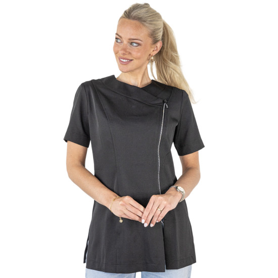 Tunic Diamond Zipper Black - SMALL