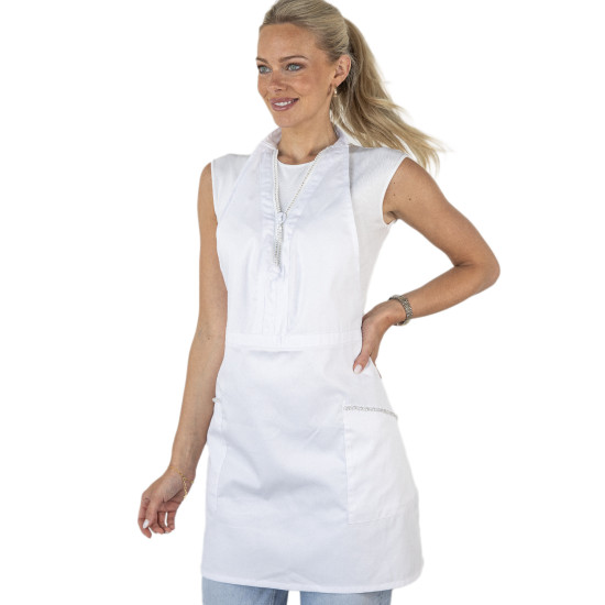 Tunic/Apron Diamond Zipper White - ONE SIZE 