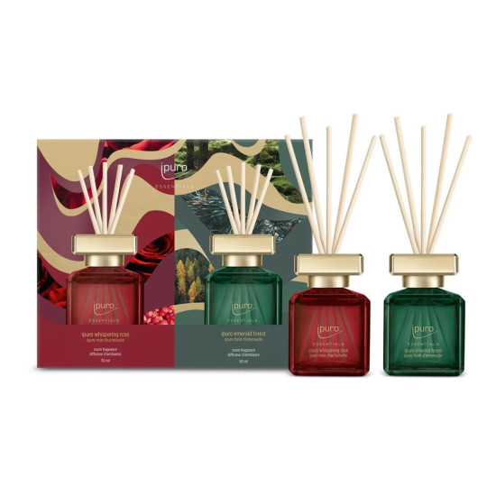 fragrance Sticks Set Whispering Rose 50ml & Emerald Forest 50ml