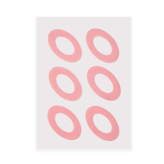 Foam-Fleece Rings Pink Oval Large Self-Adhesive 72 pieces