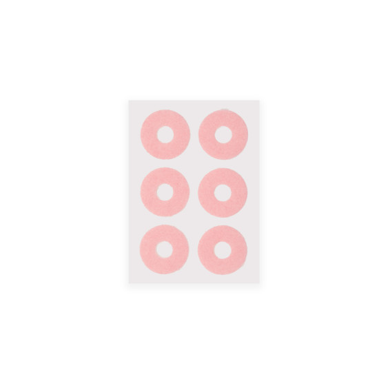 Foam-Fleece Rings Pink Round Small Self-Adhesive 36 pieces