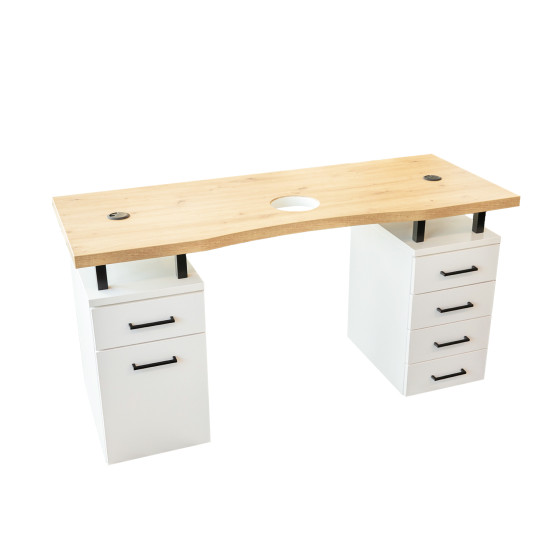 Manicure Table Loft Style OAK/MATT WHITE 150cm