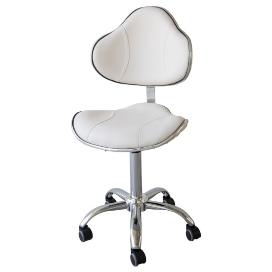 Tabouret Chrome Cup Seat WHITE 